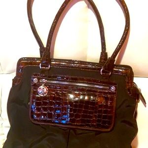 Brighton Cross Leather & Vinyl Handbag.
